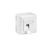 CAT 6a Boîtier Universel avec Cadre de Montage en Saillie, Blanc