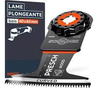 Presch Lame Scie Oscillante Bois 40x65mm - Lame Starlock pour remplacement sans outil - Résultats nets et précis grâce à la denture japonaise et au design Curved-Tec - Accessoire outil multifonction