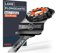Presch Lame Scie Oscillante Bois et Métal 25x10mm - Lame Starlock pour changement sans outil - Dents BI pointues & forme coudée pour résultats précis - Lame Outil Multifonction