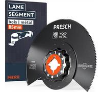Presch Lame Scie Oscillante Segment Bois et Métal 85 mm - Lame Starlock pour changement sans outil - Très grande précision grâce aux dents en métal BI - lame de scie oscillante