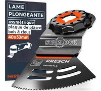 Presch Lame Scie Oscillante Segment Gips 40x32mm - Lame Starlock pour plaques de plâtre - Changement sans outil - Coupe précise avec design Dual-Tec - Accessoire Outil Multifonction