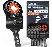 Presch Lames Scie Oscillante Bois et Métal 25x10mm 5 pcs. - Lames Starlock pour changement sans outil - Dents BI pointues & forme coudée pour résultats précis - Lame Outil Multifonction