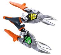 Presch Lot de Cisailles Tôle avec coupe rectiligne et à droite - Outil Plaquiste pour Découpe de Tôle et Placo - Jeu de Pinces Aviation - Set de Pinces Coupantes
