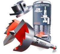 PRESCH Mèche Forstner 30mm - Mèche à bois avec butée de profondeur | Échelle gravée laser - Queue hexagonale 1/4" et pointe de centrage pour trous nets - Idéal pour charnières et tourillons