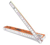 PRESCH Mètre pliant 2m avec échelle d'angle | Bois | Orange | Pliable | Nombres grands et très lisibles | Encliquetage précis | Mètre en bois, Mètre rigide, Mètre à branche