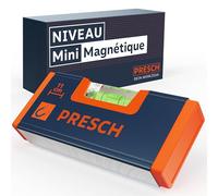 Presch Niveau mini de 11cm - Aimant renforcé pour une adhérence maximale - Design compact - Protection contre les chocs innovante et verre acrylique incassable - Alignement précis