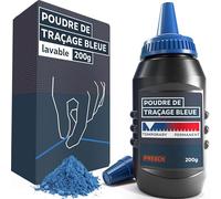 PRESCH Poudre de Traçage Bleue 200 g - Lignes claires et visibles grâce à la couleur bleue intense - Parfait pour la fabrication de meubles et les intérieurs - Craie en poudre