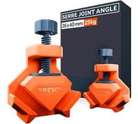 Presch Serre joint angle 2 pcs - Presse d'angle pour épaisseur de panneaux jusqu'à 26 mm - Force de serrage de 25 kg pour le collage - Pince à angle droit en plastique renforcé de fibres de verre