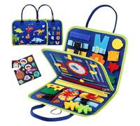 Preschool Book, Educational Toy, Soft Felt Colorful Patterns Compact Lightweight Secure Closures Creative, Kids Pattern Game for Girls School Home Activity, 11.02x9.06x1.18Inches, Blue, Pink