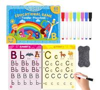 Preschool Livre de pratique d'écriture manuelle, activités d'apprentissage préscolaire, 60 pages, copybook de pratique magique réutilisable pour enfants, jouets Montessori éducatifs pour enfants de 3
