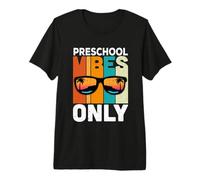 Preschool Students Vintage Vibes Only Back to School T-Shirt Haut de Gamme