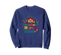 Préscolaire Here I Come! Aventure Scolaire colorée Sweatshirt, Unisexe pour Adultes, Bleu Marine, S