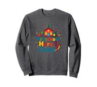Préscolaire Here I Come! Aventure Scolaire colorée Sweatshirt, Unisexe pour Adultes, Chiné Foncé, S