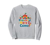 Préscolaire Here I Come! Aventure Scolaire colorée Sweatshirt, Unisexe pour Adultes, Gris Chiné, M