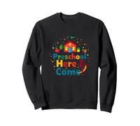 Préscolaire Here I Come! Aventure Scolaire colorée Sweatshirt, Unisexe pour Adultes, Noir, L
