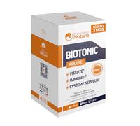 Prescription Nature - BIOTONIC ADULTE - Complément Alimentaire - Vitalité, Système Nerveux - Vitamines A, B, C, D, E, Magnésium Marin, Zinc, Fer, Probiotiques - Fabrication Française - 90 Gélules