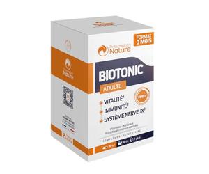 Prescription Nature - BIOTONIC ADULTE - Complément Alimentaire - Vitalité, Système Nerveux - Vitamines A, B, C, D, E, Magnésium Marin, Zinc, Fer, Probiotiques - Fabrication Française - 90 Gélules