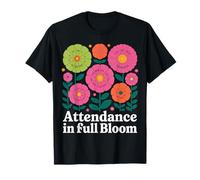 Présence en Pleine Floraison Motif Enseignant Floral T-Shirt