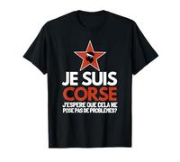 Présent Méditerranée Pour Corsses Korsica Drôle T-Shirt Corsse Corsu Corssica 2B Tête De Maure Corsica France Noir S Homme Adulte Coupe classique Manche courte