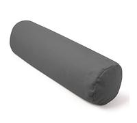 Present Mind Bolster Yoga Rond - Coussin de Méditation - Coussin Méditation - Fabriqué dans l’UE - Housse Lavable - Coussin Yoga 100% Naturel - Couleur : Gris - Diamètre : 20 cm