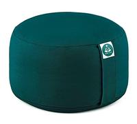 Present Mind Coussin de Méditation Rond - Coussin Yoga Haut - Coussin Méditation 100% Naturel - Zafu - Fabriqué dans l’UE - Housse Lavable - Couleur : Vert Émeraude - Hauteur : 20 cm