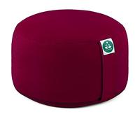 Present Mind Coussin de Méditation Rond - Coussin Yoga Haut - Coussin Méditation 100% Naturel - Zafu - Fabriqué dans l’UE - Housse Lavable - Couleur : Bourgogne - Hauteur : 20 cm
