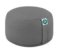 Present Mind Coussin de Méditation Rond - Coussin Yoga Haut - Coussin Méditation 100% Naturel - Zafu - Fabriqué dans l’UE - Housse Lavable - Couleur : Gris - Hauteur : 20 cm