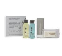 PRESENT-MORE - Kit Accueil 20 Invités Flower - Parfum Thé Vert - Contenu: Shampooing, Gel Douche, Savon et Bonnet de Douche - Pour Hôtels et B&B