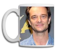 PRESENT Mug en Céramique Octogonal, Motif David Hallyday, 300ml, Style Moderne, Résistant à la Chaleur, Pour Boissons Chaudes, 8x9cm