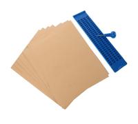 Présent Rentrée Kit Braille à 4 Lignes 28 Cellules en Plastique | Tableau Tactile Bleu, Stylet et Papier Inclus, pour Maison et Cours, Débutants et Parents