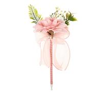 Présent Rentrée Stylo à Bille à Fleurs Rose en Plastique , Longue Tige