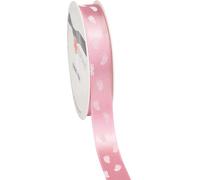 PRÉSENT Ruban satin pieds de bébé - ruban cadeau L : 1.5cm, L : 3m, pour baby shower, décoration, cadeau, babyshower, naissance, DIY Rose clair