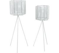 Present Time - 2 Cache-pots sur pieds en métal Mesh - Blanc - Mesh Blanc G