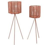 Present Time - 2 Cache-pots sur pieds en métal Mesh - Marron - Mesh Marron G