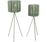 Present Time - 2 Cache-pots sur pieds en métal Mesh - Vert - Mesh Vert G