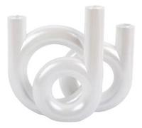 Present Time - Bougeoir Anneaux moyen LOOPA - Blanc - Loopa Blanc