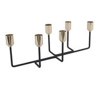 Present Time - Bougeoir design métal Lineate - L. 34 cm - Noir et doré - Lineate Noir G