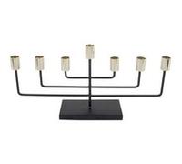 - Bougeoir design traditionel Lineate - L. 45 cm - Noir et doré - Lineate