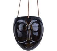 - Cache-pot design suspendu Mask - H. 21 cm - Brun foncé