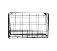 Present Time Étagère murale Reja - Noire - 15 x 40 x 25 cm - Rectangulaire - Acier - Étagère murale - Étagère de cuisine suspendue