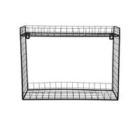 Present Time Étagère murale Reja - Noire - 15 x 40 x 30 cm - En acier - Étagère murale - Étagère de cuisine suspendue