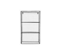 Present Time Étagère murale Reja - Noire - 18 x 60 x 35 cm - Rectangulaire - Acier - Étagère murale - Étagère de cuisine suspendue