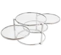 Present Time Leitmotiv Tripple Swivel Table Verre, Acier, Chrome, Taille L