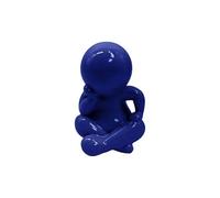 Present Time Ornament Amigo Sitting Large Horloge murale moderne pour salon Bleu cobalt 24 x 21 x 34,8 cm