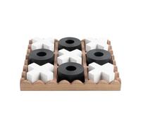 Present Time Ornement Tic Tac Toe - Noir - 18,5x18,5x5cm - Carré - MDF - Décoration de table - Décoration de rebord de fenêtre