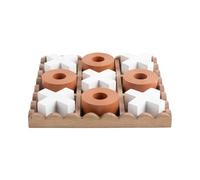 Present Time Ornement Tic Tac Toe - Orange - 18,5x18,5x5cm - Carré - MDF - Décoration de table - Décoration de rebord de fenêtre