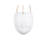 Present Time - Pot à plantes suspendu Mask - Blanc émaillé - 16,5x13,6x17,9cm
