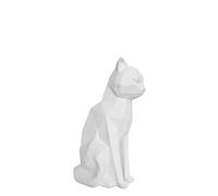 Present Time - Statue Chat Blanc Assis Origami