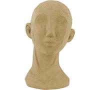 Present Time - Statue Face Art - Polyrésine - Sable/Marron - 14,7 x 15,4 x 24,5 cm