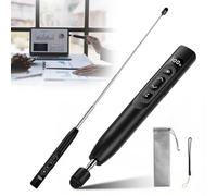 Présentateur avec pointeur laser : télécommande de présentation avec pointeur extensible et récepteur USB, indicateur d’alimentation, présentateur sans fil pour PowerPoint pour salles de classe(Noir)